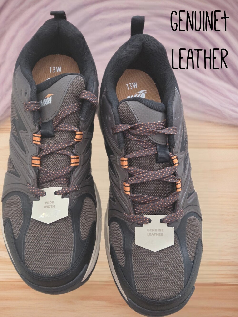 New Avia genuine leather walking shoes sneakers Men 13W (wide)